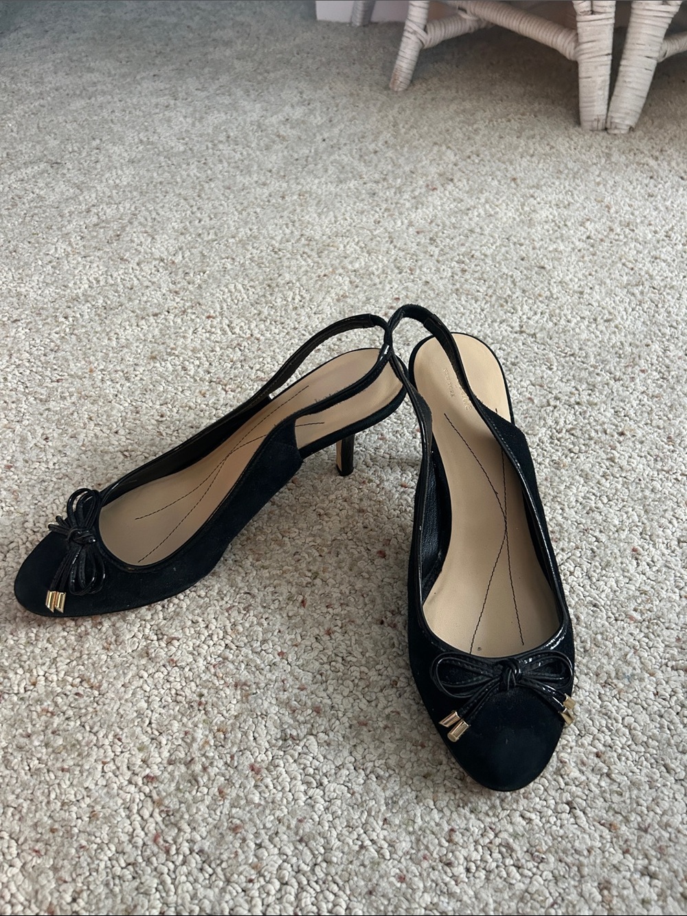 Kate Spade Black Slingback Kitten Heels